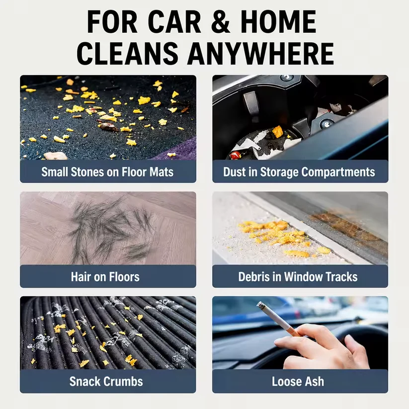 Cordless Handheld Vacuum Cleaner – Powerful Suction for Home and Car